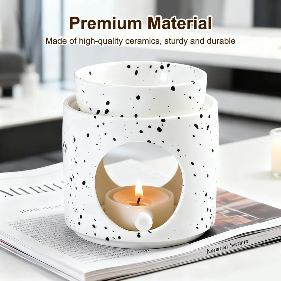 FARYODI Ceramiczna Lampa Zapachowa do Olejków Eterycznych z Uchwytem na Tealight