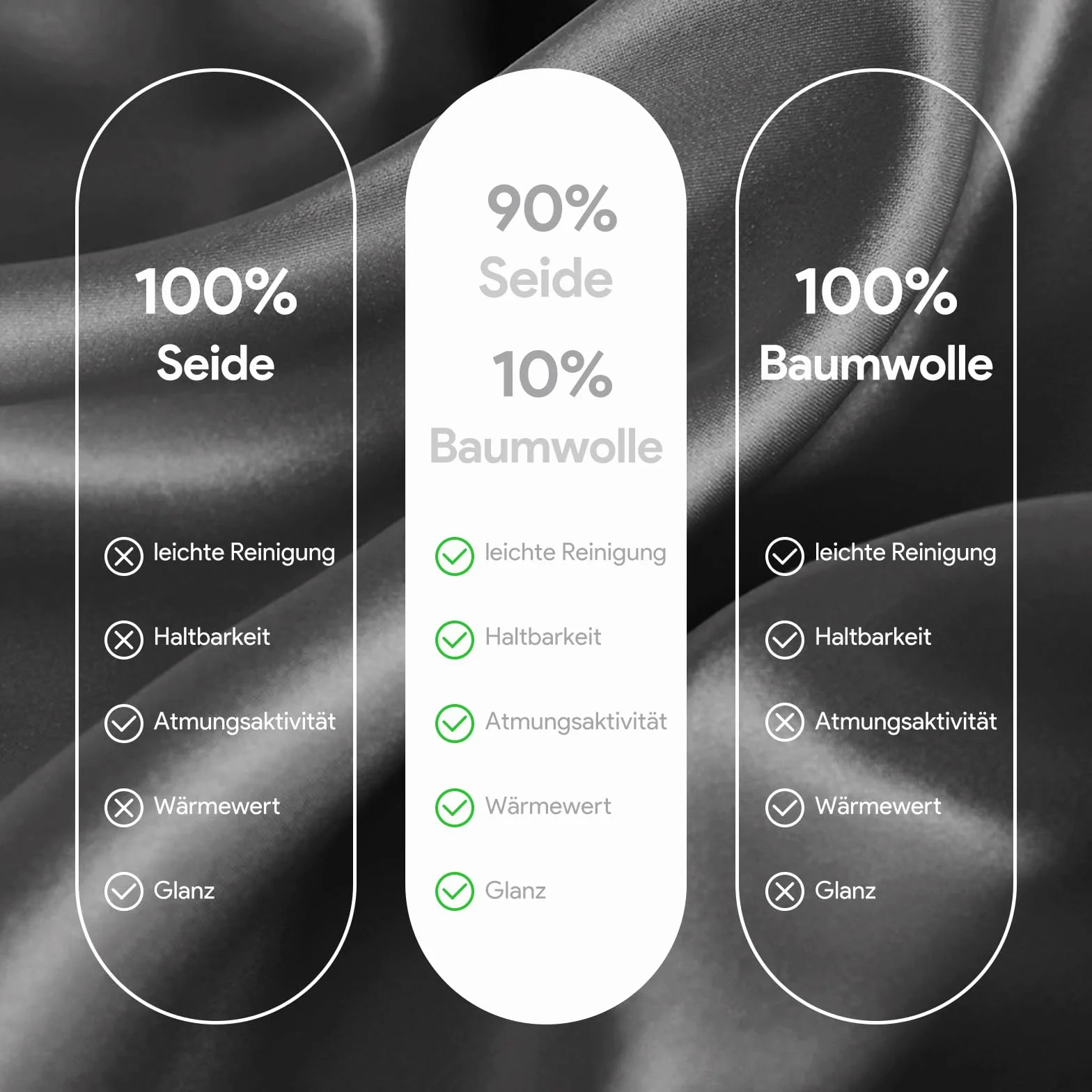 Jedwabna poszewka na poduszkę 50x75 cm szara 90% jedwabiu 10% bawełny hipoalergiczna