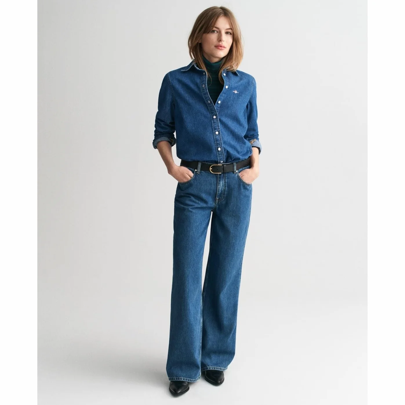 GANT Bluzka Kobiety Koszulka Z Denimu Reg