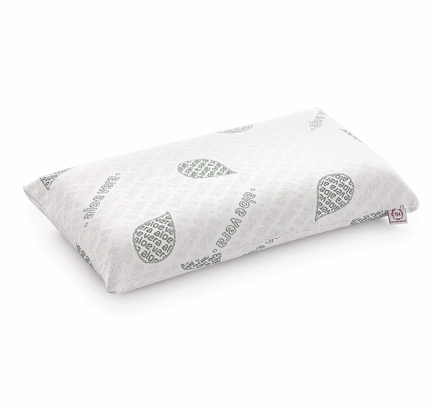 Textilhome - Opakowanie (2 sztuki) Poduszka z pianki memory - 70 cm - Ekologiczna tkanina Aloe Vera, 100% naturalny czysty rdzeń Visco - Podwójnie zapinana na zamek. Adaptacyjna termoregulacja.