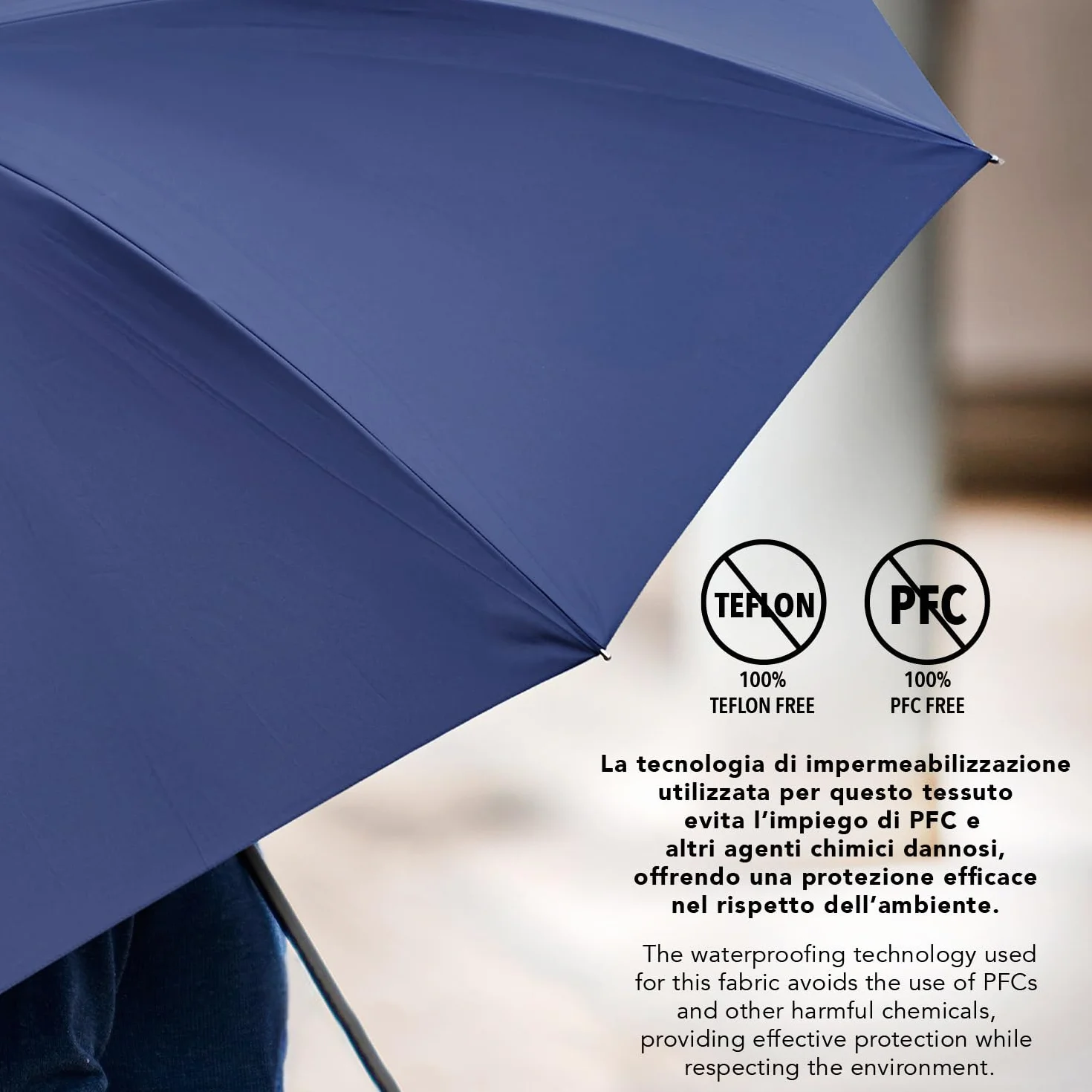 Automatyczny Parasol Mężczyzn Wygiętą Rączką - Parasol Męski Wiatroodporny Kieszonkowy Automatycznym Systemem Otwórz Zamknij Szkocka Fantazja - Średnica 104 cm - Perletti (Tartan Niebieski i Zielony)