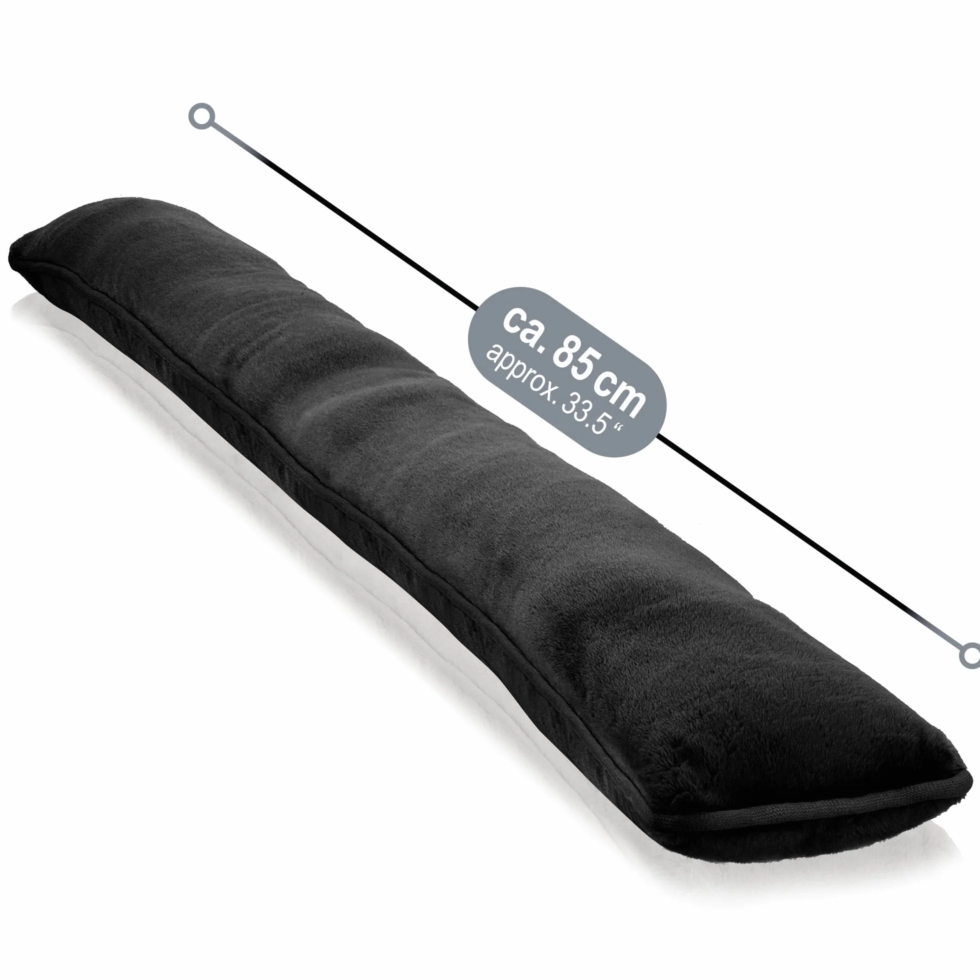 COM-FOUR® 2x ogranicznik przeciagu do drzwi i okien - ogranicznik wiatru z mikrofibry - oszczedzaj energie dzieki ogranicznikowi przeciagu - ogranicznik drzwi 1kg (02 sztuk - czarny)