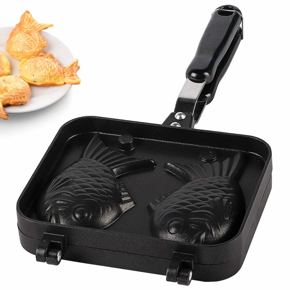 Aki, Japońska Forma do Naleśników, Taiyaki Plancha, Taiyaki, Patelnia do Ciasta Rybnego, Ryba Elektryczna Gofrownica Nonstick Pieczenia Gofrownica Pan z 2-stronnym Kształtem Ryby