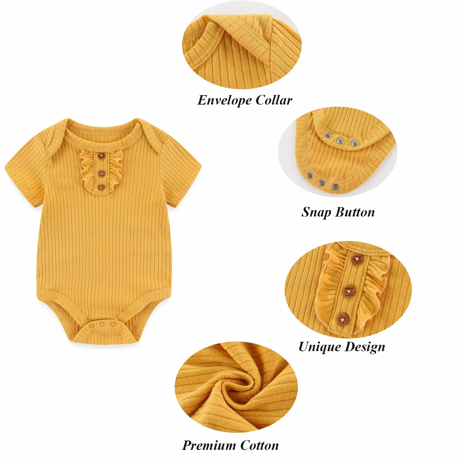 TONE Bodys krótkie rękawy dla noworodków, chłopców i dziewczynek 0-3 m/3-6 m/6-9 m/9-12 m, bawełna, 5 sztuk w opakowaniu