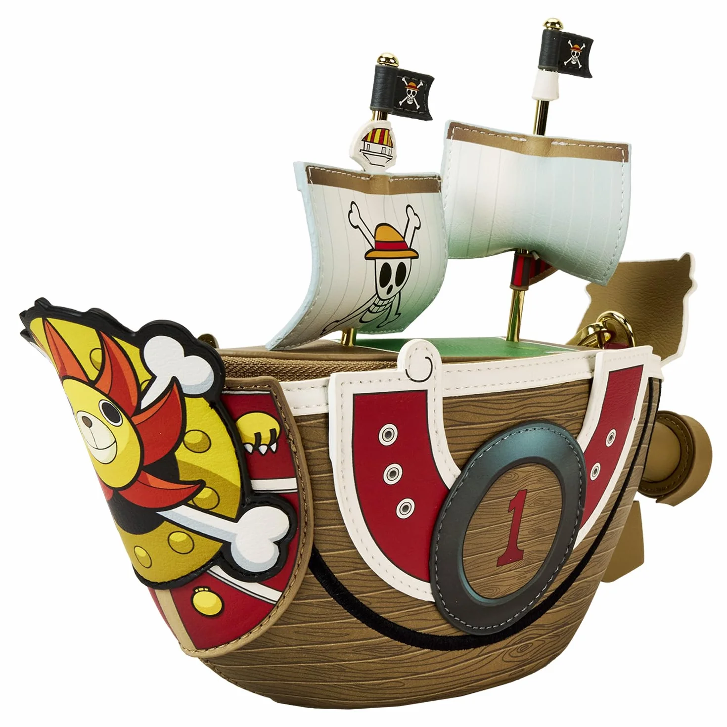 Loungefly Jednoczęściowa torba na ramię z figurką Thousand Sunny, rozmiar 7 cali, wielobarwny, 7-Inch, Nowoczesny