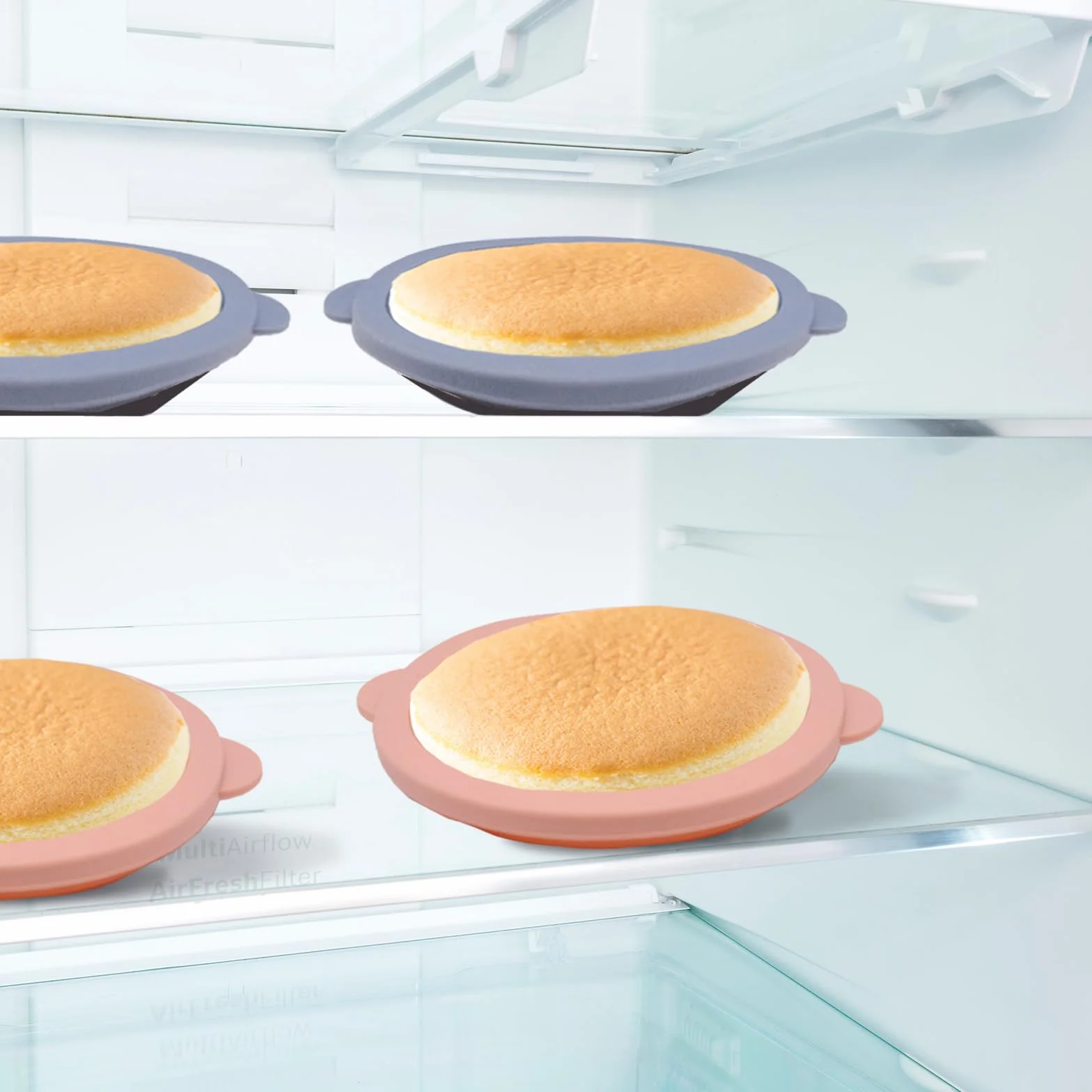 Silikonowe okrągłe formy do pieczenia 10 cm, 4 cale, nieprzywierające do Airfryer, zestaw 6 sztuk