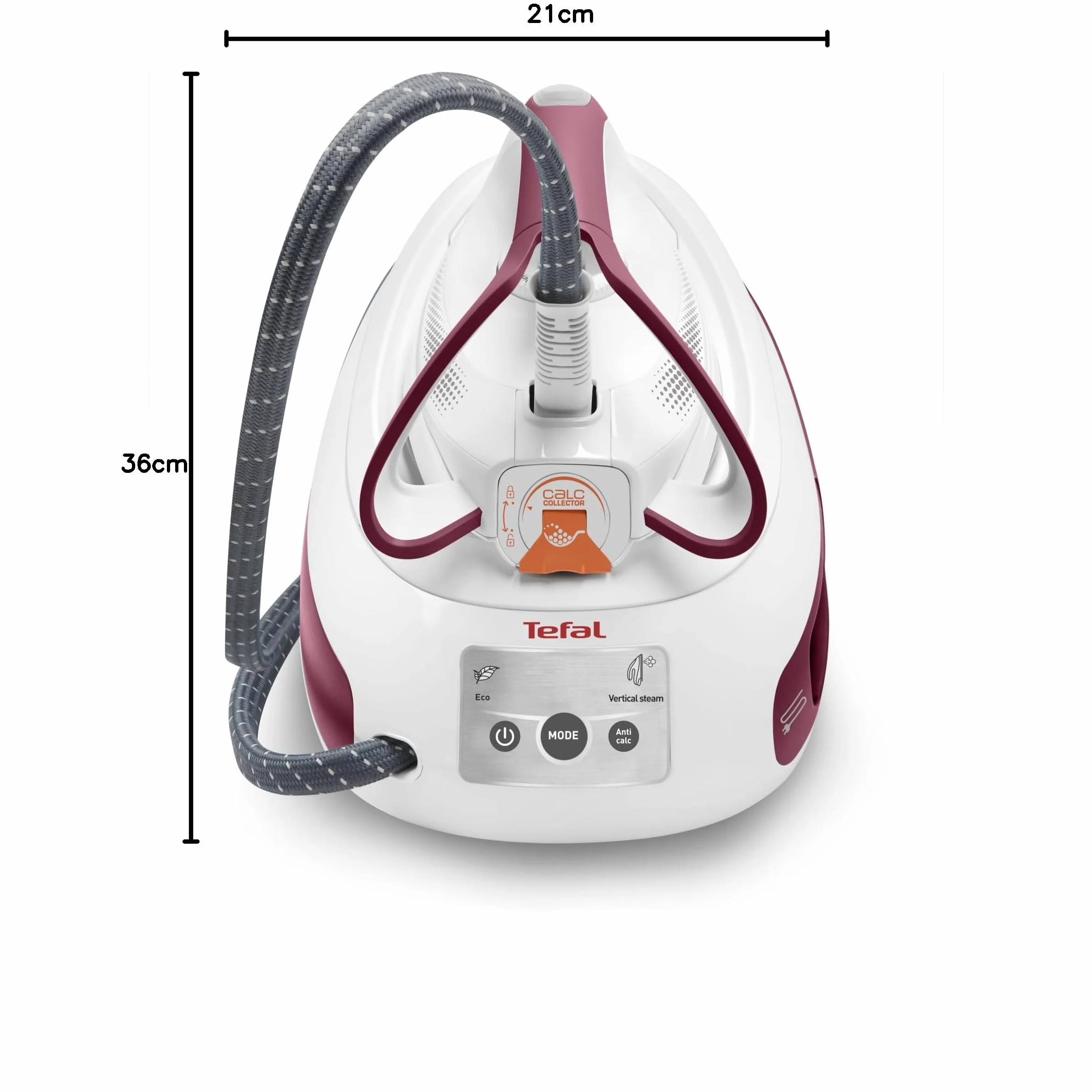 Tefal SV8012 Express Anti-Calc stacja parowa | 2800 W | Stała ilość pary: 120 g/min | Silne uderzenie pary: 400 g/min | Pojemność zbiornika na wodę: 1,8 litra | Kolektor zapobiegający osadzaniu się