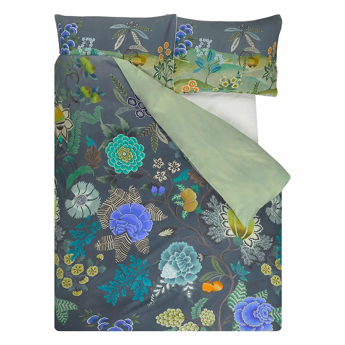 Poszewka na kołdrę Designers Guild Indigo Brokat 260 x 240 cm