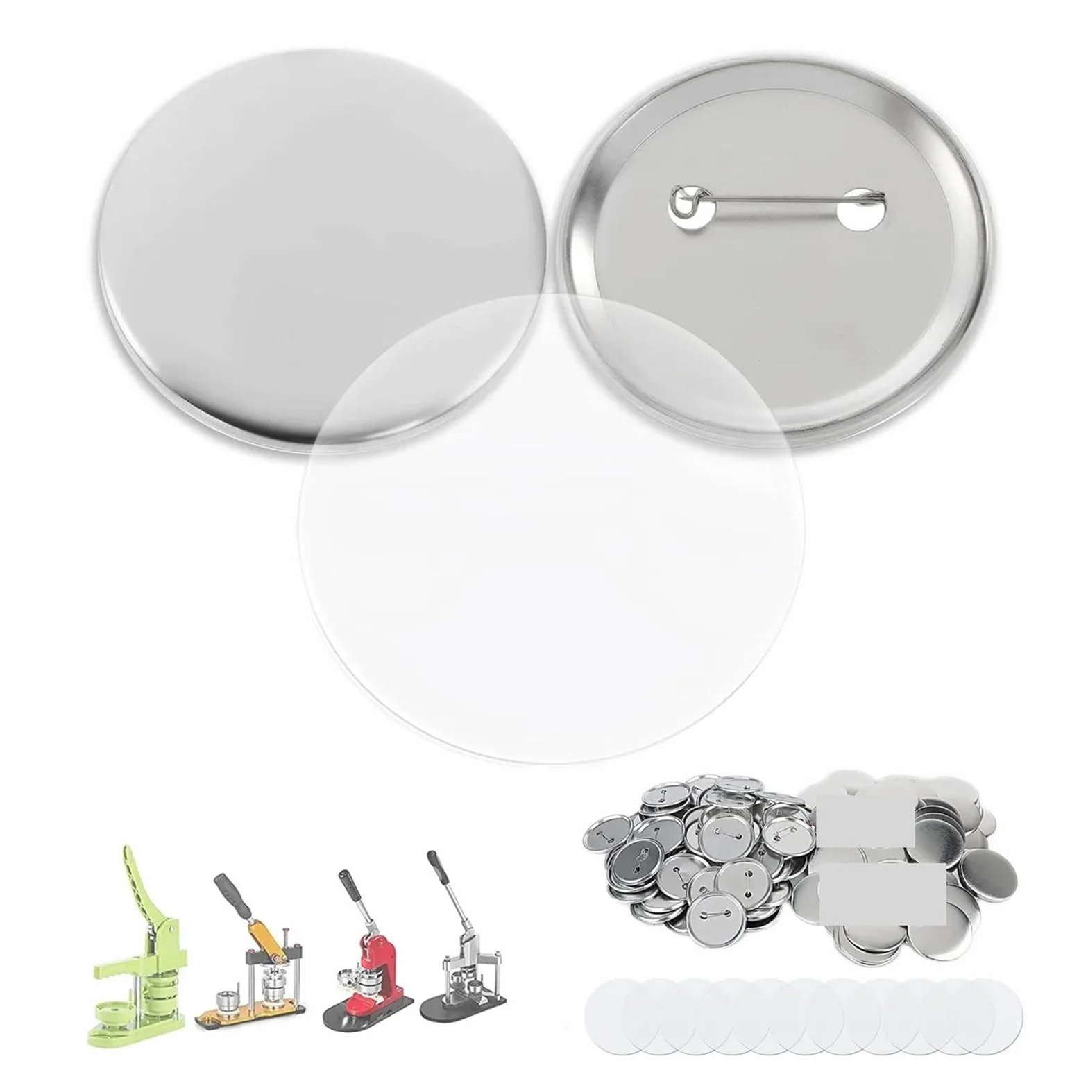 Zestaw 100/200 części do przypinek metalowych wyrobu znaczków 25-75 mm, rękodzieła artystycznego, zestaw na żelaznej podstawie Różnego przeznaczenia