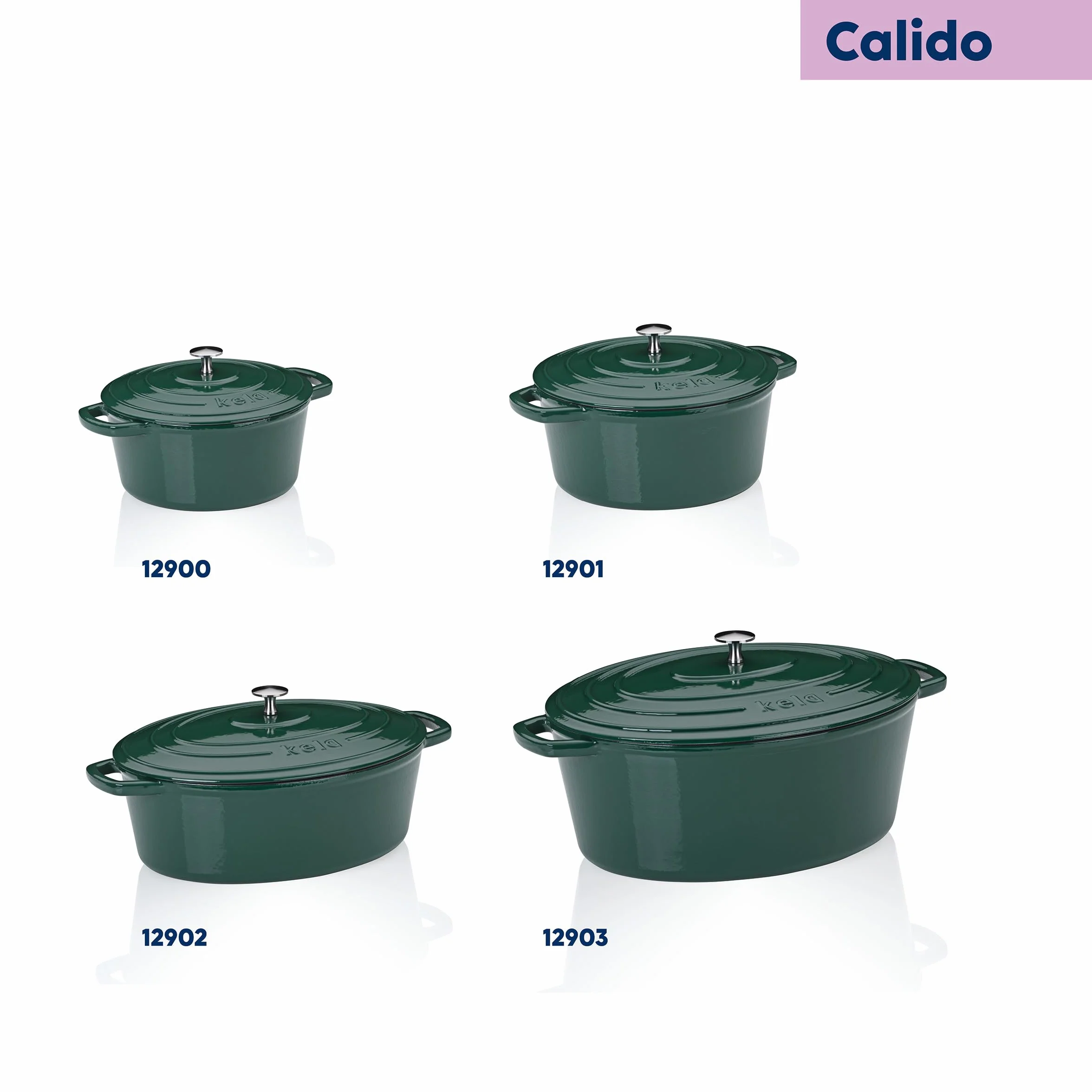 Kela Garnek Żeliwny Okrągły 3,8 L Dutch Oven CALIDO Indukcyjny Zielony
