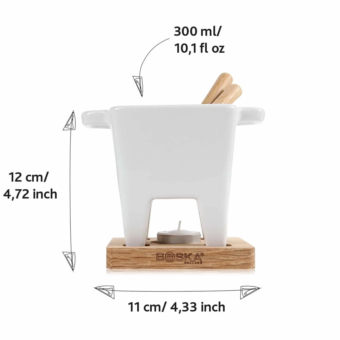 Boska Tapas Bianco Zestaw do fondue 174 g 300 ml