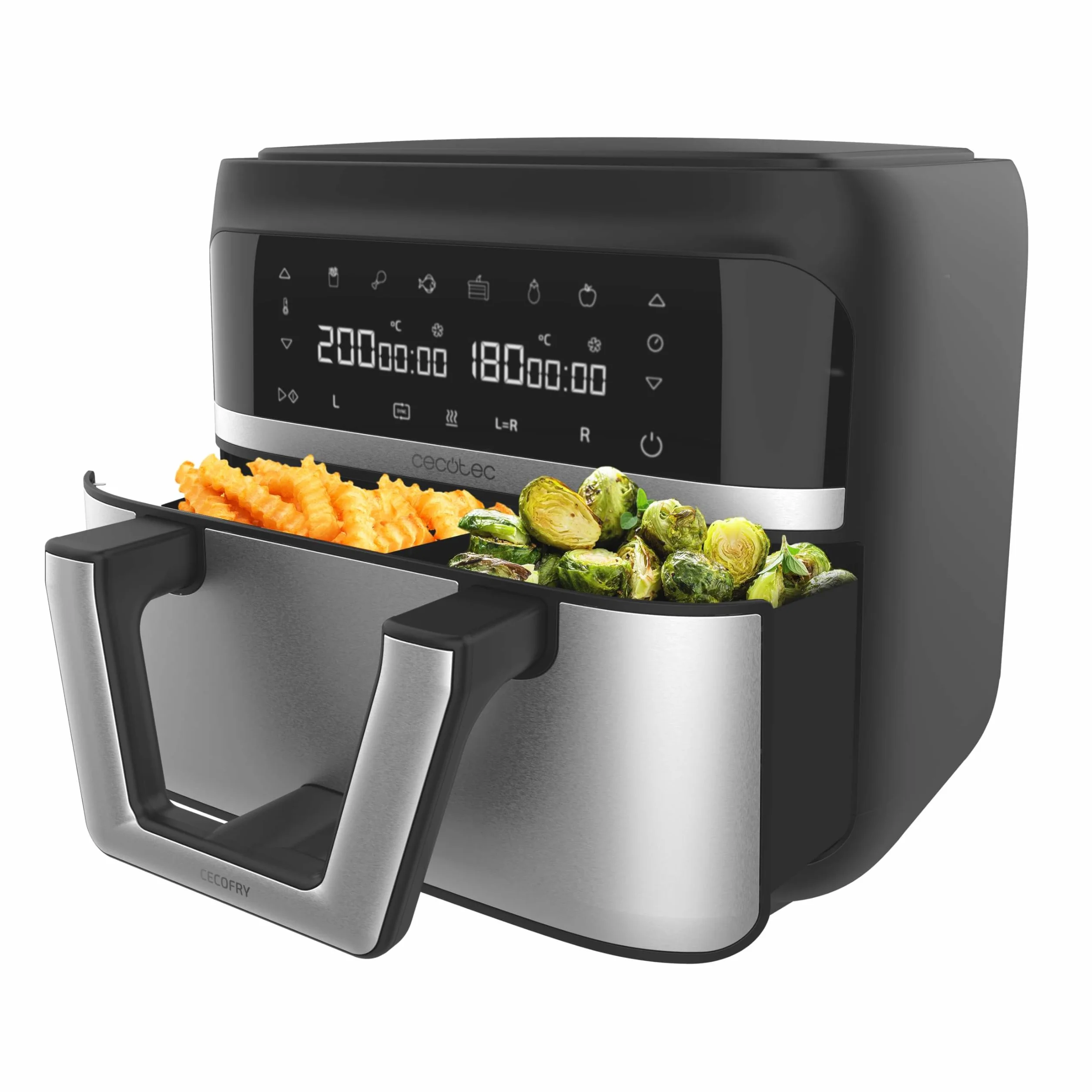 Cecotec Frytkownica na gorące powietrze Cecofry Dual 9000 9 l 2850 W podwójna regulacja temperatury