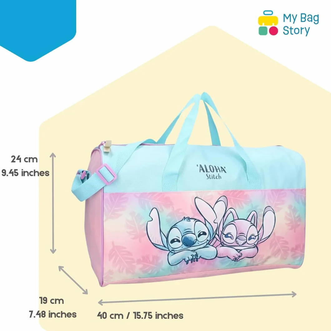 mybagstory - Torba sportowa dla dziewczynek - Stitch - Dzieci - Szkoła - Przedszkole - Rozmiar 40 cm - Regulowany pasek - Pomysł na prezent
