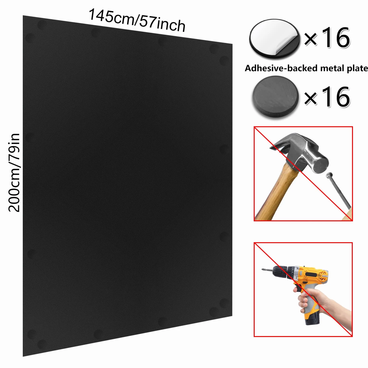 Magnetyczne zaciemnienie okienne 200x145 cm, materiał zapięcie magnetyczne bez wiercenia, ochrona przed słońcem