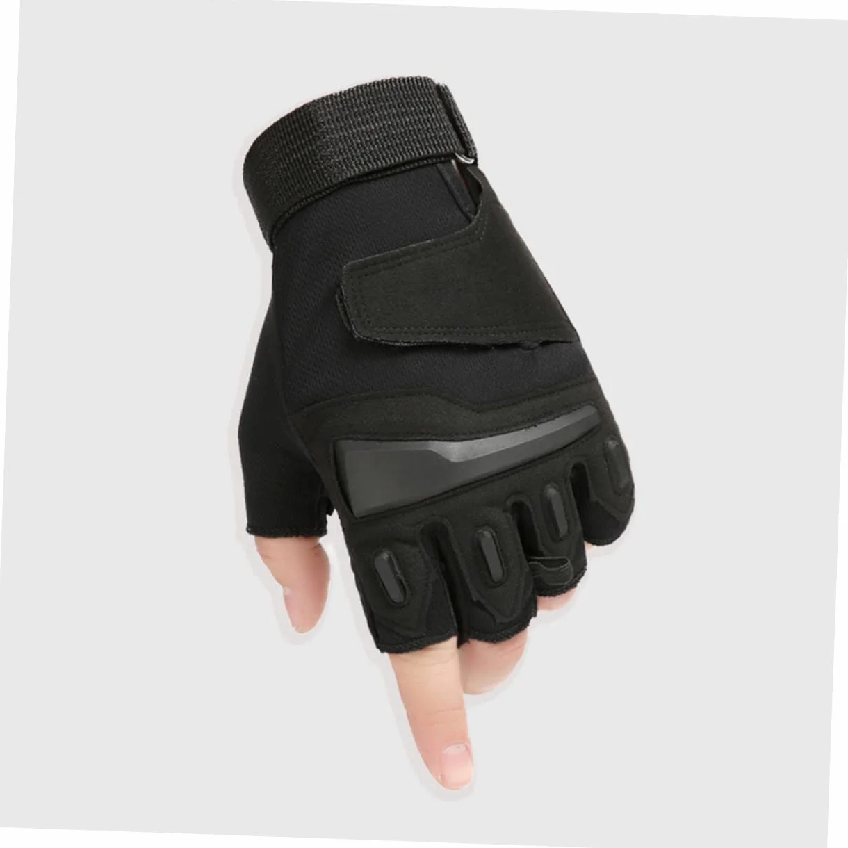 Rękawiczki Rowerowe MTB Half Finger Oddychające Czarne Odporne Wstrząsy